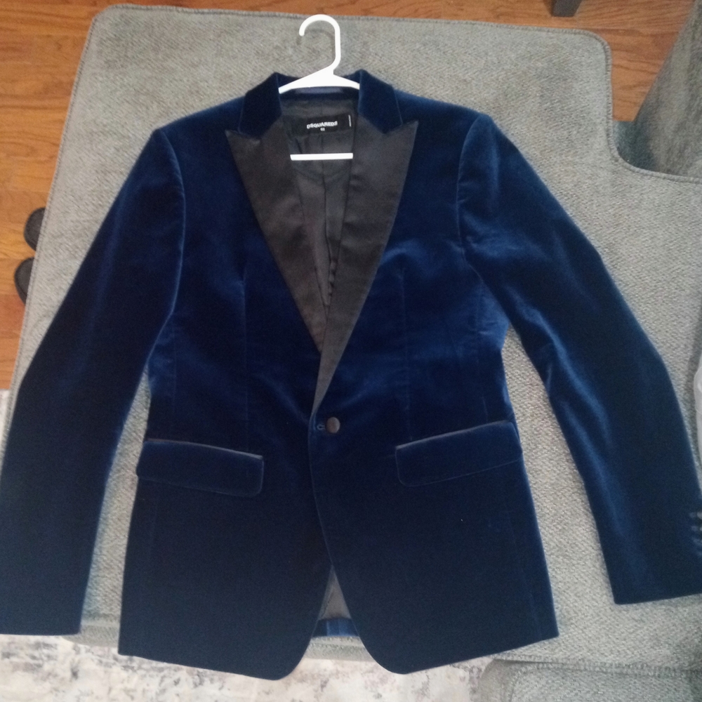 DSQUARED2 Blue Velvet Sport Coat Blazer